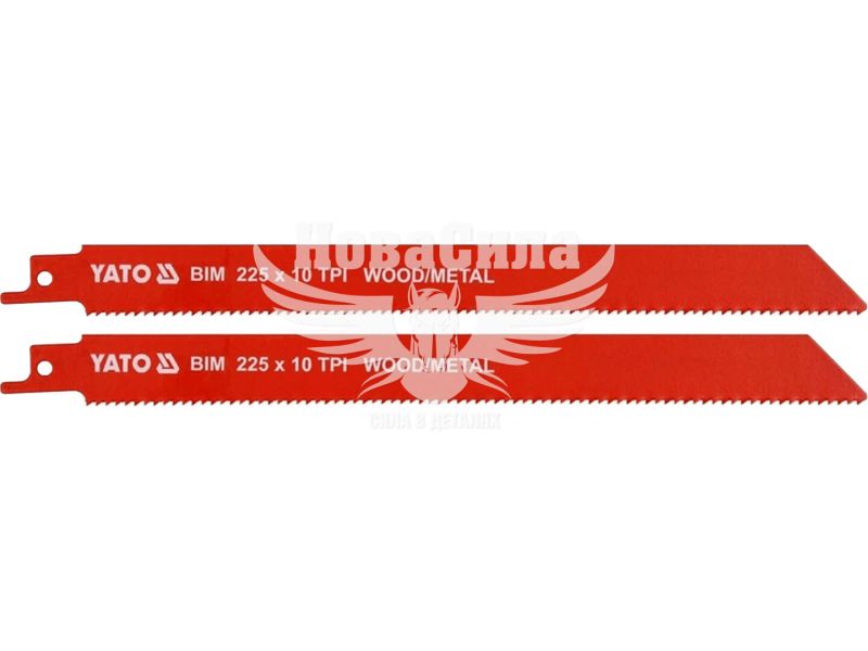 Полотна для шабельної пилки (Yato) біметалеві 225 мм 10 TPI для дерева та металу, 2 шт. (YT-33933)