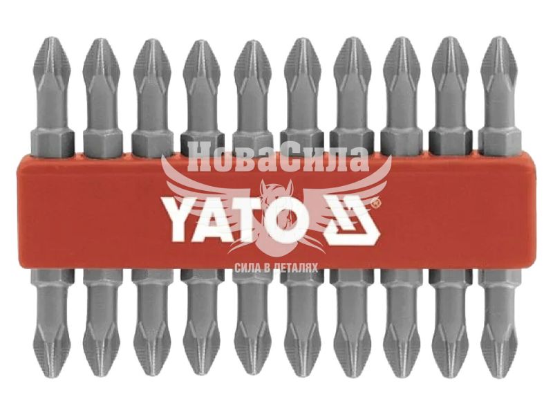 Насадки для викрутки (Yato) PH2/PH2 65 мм, двосторонні, HEX 1/4", 10 шт. (YT-0481)
