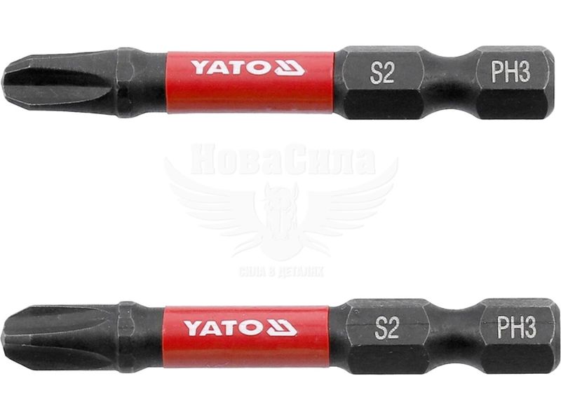 Насадки для викрутки ударні (Yato) PH3 50 мм, HEX 1/4", 2 шт. (YT-78042)