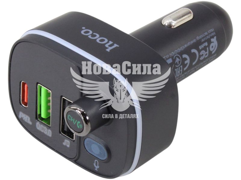 Модулятор MP3 FM (Hoco) в прикурювач E62 (+ Bluetooth) (HC-E62-Black)