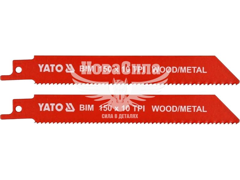 Полотна для шабельної пилки (Yato) біметалеві 150 мм 10 TPI для дерева та металу, 2 шт. (YT-33930)