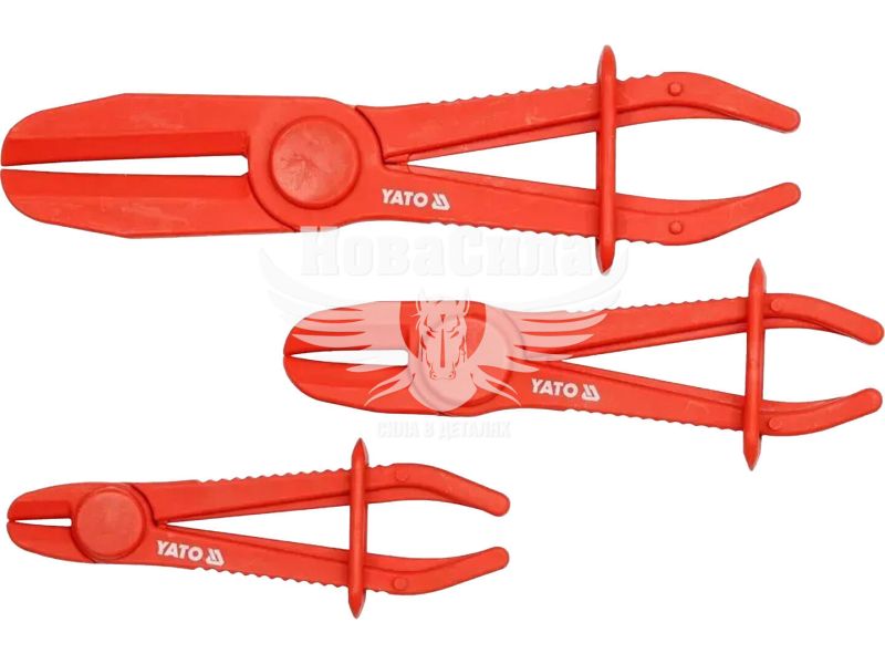 Набір прямих затискачів для шлангів з рідиною (Yato) 1/4"–9/4", 3 шт. (YT-0840)