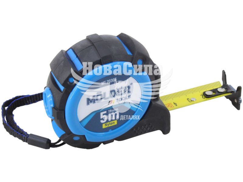 Рулетка 5м*19мм. (Molder Tools) нейл. покриття, автостоп, двостор. шкала (MT20305)