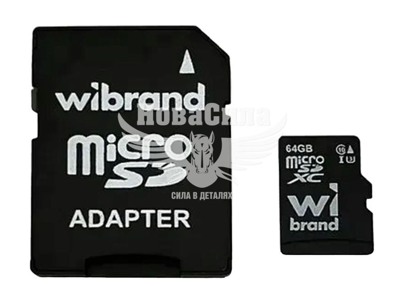 Флешка (microSD) 64GB Class 10 (Wibrand) з адаптером (U1189516)
