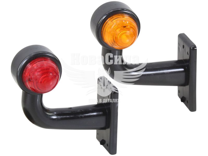 Ліхтар габаритний ріжок (Auto Light) LED 12-24V зігнутий середній, жовтий/червоний (AL-0015-YR/RY)