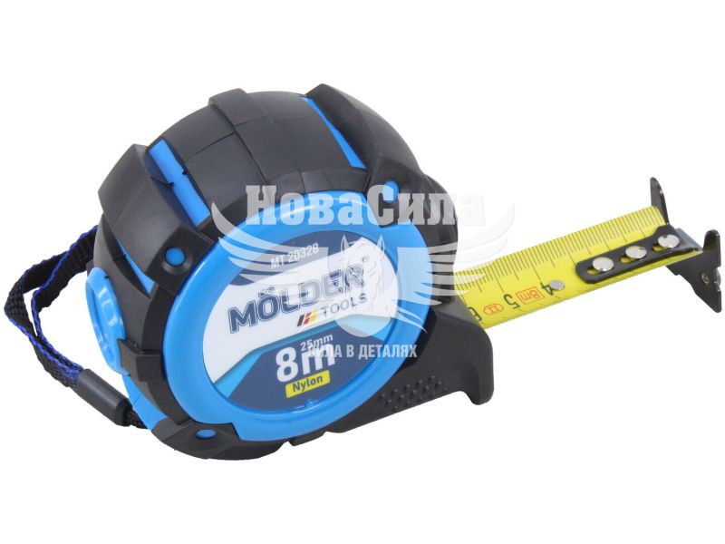 Рулетка 8м*25мм. (Molder Tools) нейл. покриття, автостоп, двостор. шкала (MT20328)