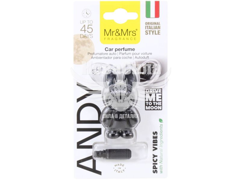 Ароматизатор (Mr&Mrs) Andy Black Spicy Vibes (полімерний на дефлектор) (JANDYBS004LV00)
