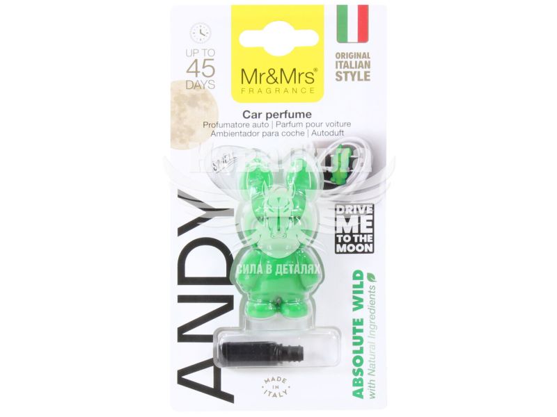 Ароматизатор (Mr&Mrs) Andy Green Absolute Wild (полімерний на дефлектор) (JANDYBS003LV00)