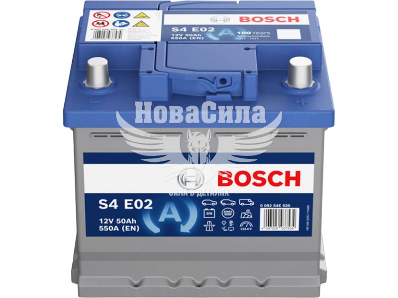 АКБ 50-А/Ч (Bosch) S-4 EFB (R+) 550A (207х175х190мм.) (0092S4E020)