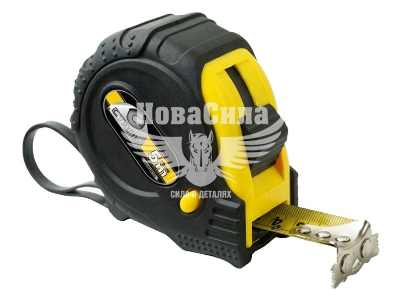 Рулетка вимірювальна магнітна (Сталь) 22403 5 м х 25 мм, потрійна фіксація (38324)