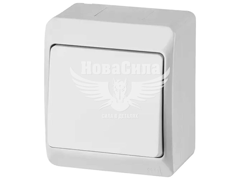 Вимикач одинарний Elektro-Plast Hermes IP44 10А, білий (0331-02)