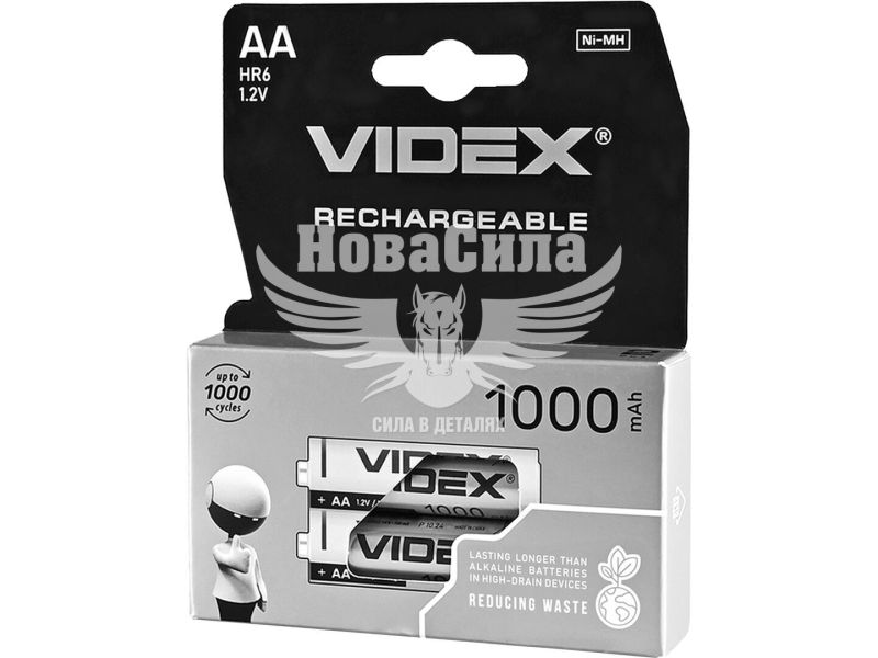 Акумулятори нікель-металогідридні (Videx) HR6/AA 1000 мА·год 1,2 В, DOUBLE BLISTER (HR6/1000/2DB)