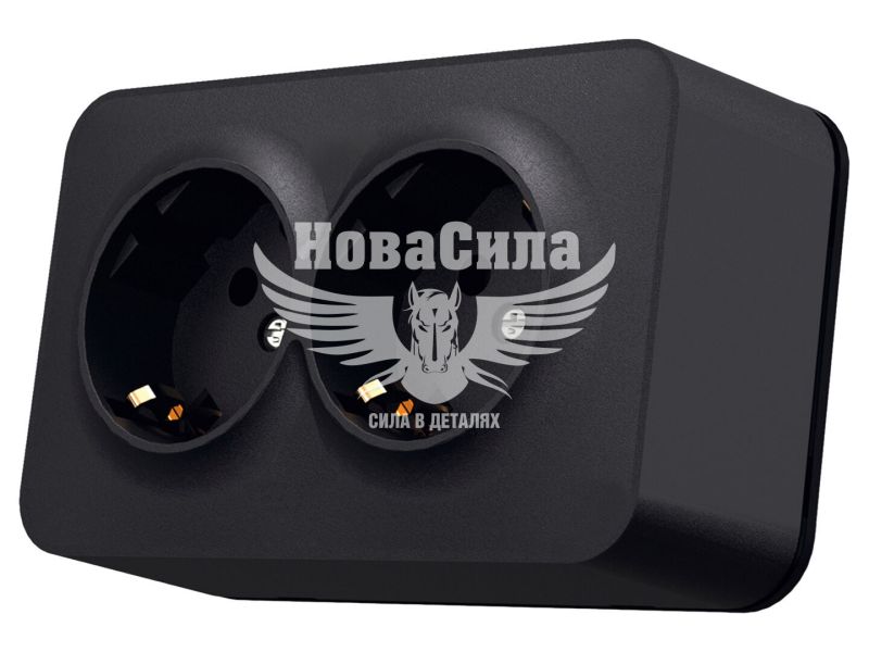 Розетка подвійна VIDEX BINERA з/з, чорний графіт (VF-BNS22G-BG)