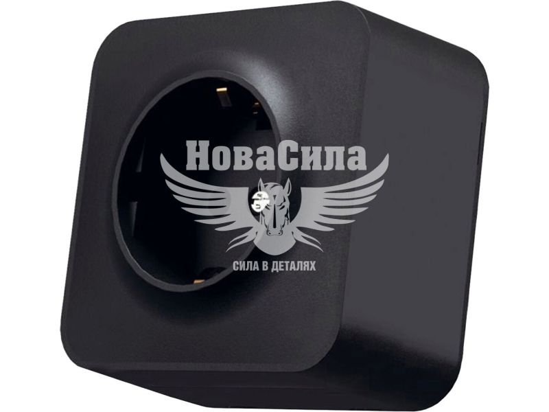 Розетка одинарна VIDEX BINERA з/з, чорний графіт (VF-BNS21G-BG)