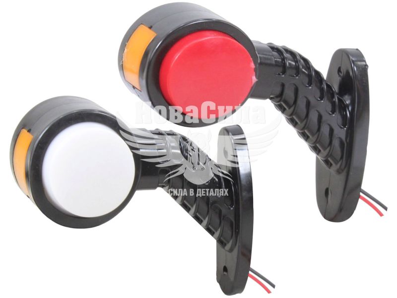 Ліхтар габаритний ріжок (Auto Light) LED NEON 12-24V косий короткий, білий/червоний (AL-0016-RW/WR)