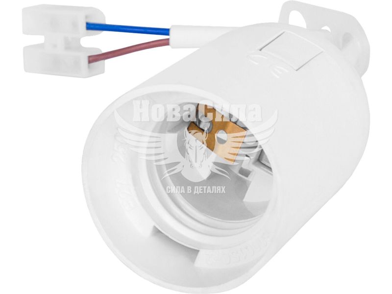 Патрон для ламп пластиковый подвесной E.NEXT e.lamp socket pendant..E27.pl.white, E27, с кабелем 15 см и клеммной колодкой, белый (s9100057)