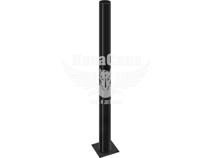 Опора сталева E.NEXT e.street.bollard.st.1000.black, висота 1000 мм, діаметр 60 мм, чорна (l0120061)