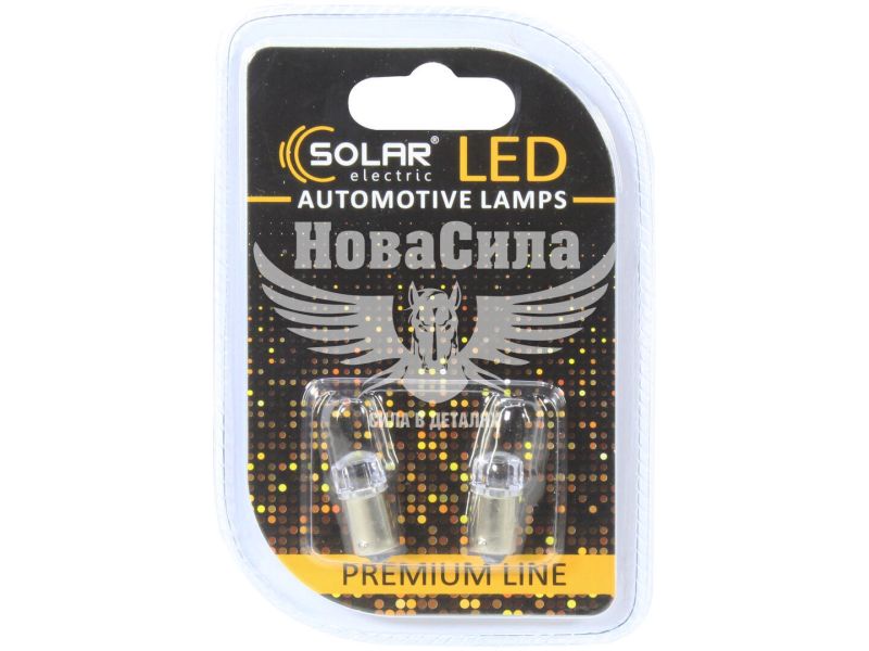 Лампочка з цоколем LED T4W SMD біла 2-діоди 2835 12V-4Вт BA9s (Solar) (к-т.-2шт.) (SL1411)