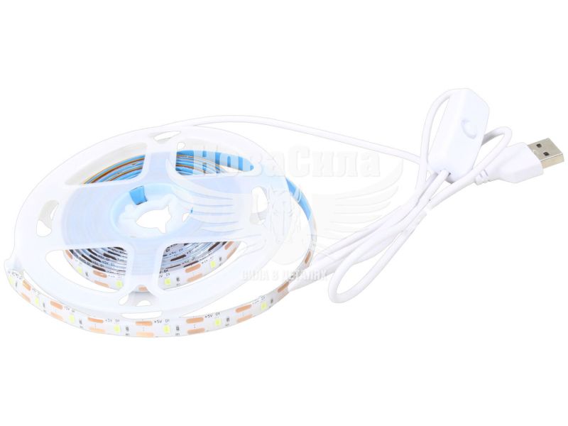 Світлодіодна стрічка (КНР) LED біла 2м. від USB 5V 4W 6000К 120LED ()