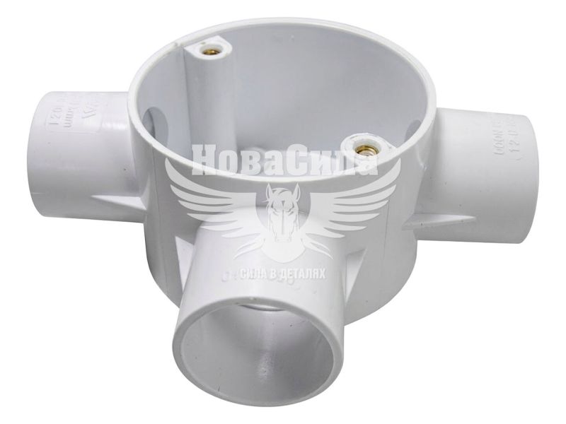 Коробка з'єднувальна трубна E.NEXT e.pipe.3.db.stand.16, 3 вводи, для гладких труб d-16 мм, сіра, IP44 (s7035001)